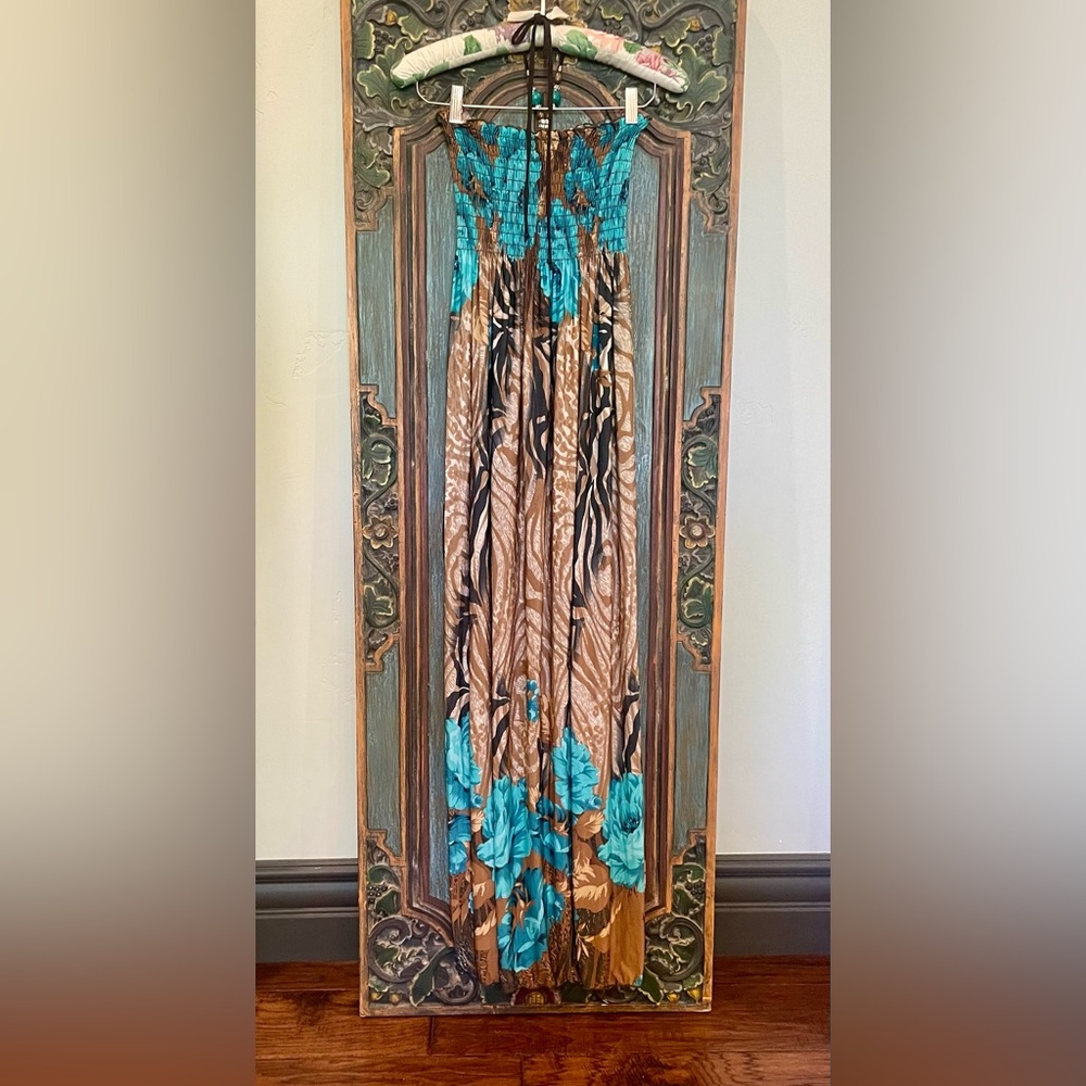 New Sakkas Rose & Zebra Pattern Maxi Halter Women… - image 2